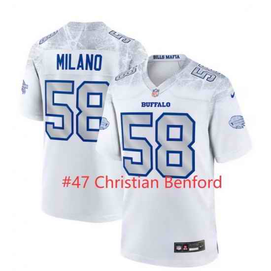 Men Buffalo Bills 47 Christian Benford White 2025 F U S E Rivalries Vapor Untouchable Limited Stitched Football Jersey