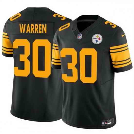 Men Pittsburgh Steelers 30 Jaylen Warren Black 2025 F U S E  Color Rush Vapor Untouchable Limited Stitched Jersey