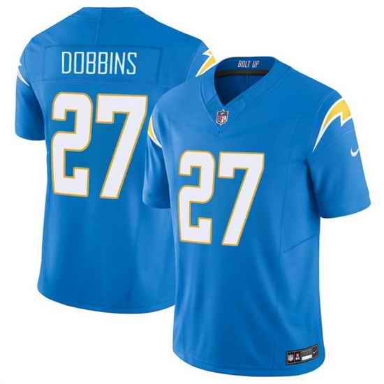 Men Los Angeles Chargers 27 J K Dobbins Blue 2024 F U S E Vapor Limited Stitched Football Jersey