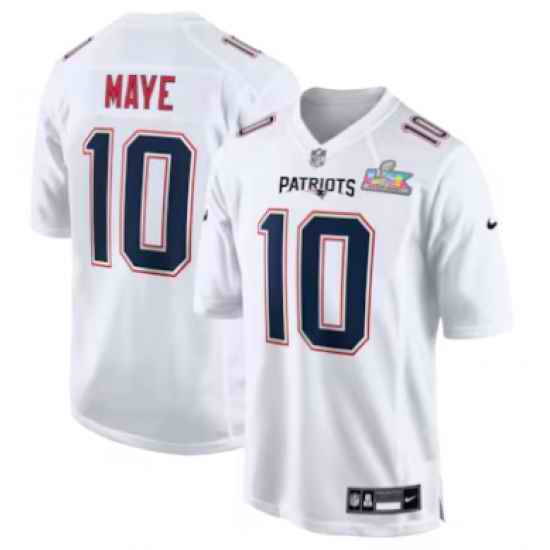 Drake Maye New England Patriots Nike Super Bowl LX Patch Tundra Fashion Game Jersey White