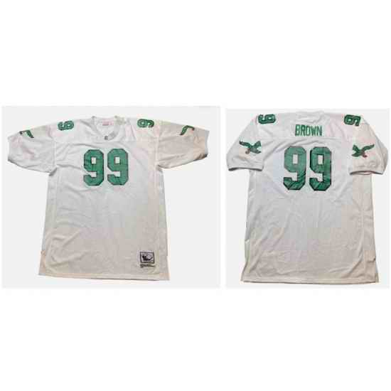Men Philadelphia eagles Jerome Brown #99? throwback white Stitched NFL Jersey