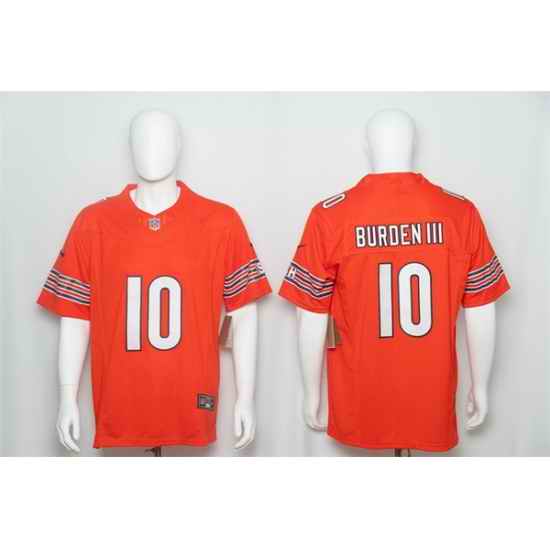 Men Chicago Bears 10 Luther Burden III Orange 2026 F U S E Vapor Untouchable Limited Stitched Football Jersey