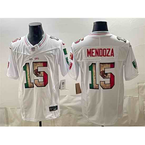 Men Las Vegas Raiders 15 Fernando Mendoza White F U S E Mexico Vapor Untouchable Limited Stitched Football Jersey