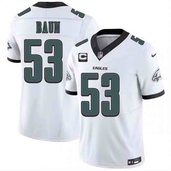 Men Philadelphia Eagles 53 Jaelan Phillips White 2026 F U S E 2 Star C Patch Vapor Untouchable Limited Stitched Football Jersey