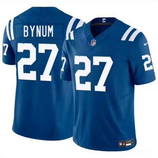 Men Indianapolis Colts 27 Cam Bynuml Blue 2025 F U S E  Vapor Limited Stitched Football Jersey