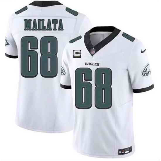 Men Philadelphia Eagles 68 Jordan Mailata White 2026 F U S E 3 Star C Patch Vapor Untouchable Limited Stitched Football Jersey