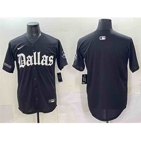 Men Dallas Cowboys Blank Black  Gothic Lone Star Edition Limited Stitched Baseball Jersey