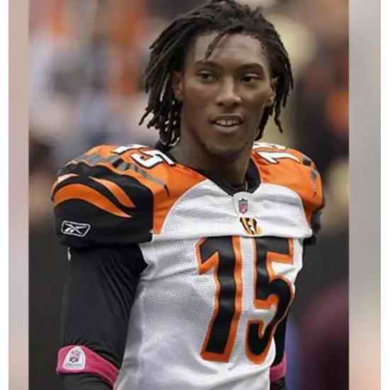 Men Cincinati Bengals Chris Henry #15 White Stitched Jersey