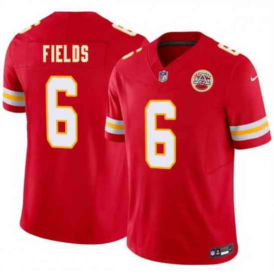 Men Kansas City Chiefs  6 Justin Fields Red 2026 F U S E  Vapor Untouchable Limited Stitched Football Jersey