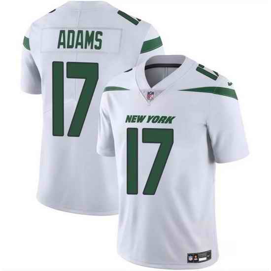 Men New York Jets 17 Davante Adams White 2024 Vapor Untouchable Limited Stitched Jersey