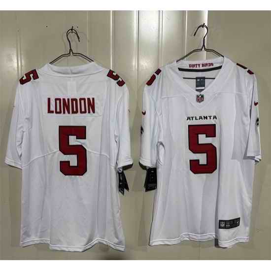 Men Atlanta Falcons  5 Drake London White 2026 New Vapor Untouchable Limited Stitched Football Jersey