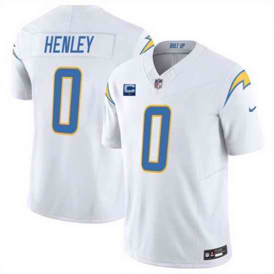 Men Los Angeles Chargers 0 Daiyan Henley White 2025 F U S E With 1 Star C Patch Vapor Limited Stitched Football Jersey