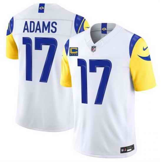 Men Los Angeles Rams 17 Davante Adams White 2026 F U S E 4 Star C Patch Vapor Limited Stitched Football Jersey