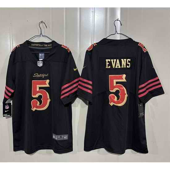 Men San Francisco 49ers  5 Mike Evans Black 2025  Rivalries  Vapor Limited Stitched Football Jersey