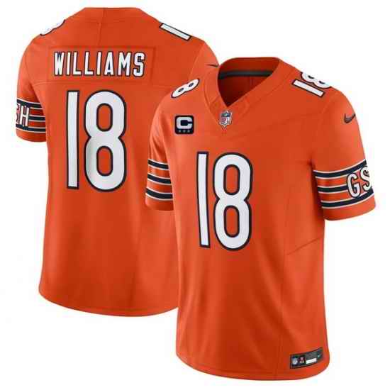 Men Chicago Bears 18 Caleb Williams Orange 2026 F U S E With 3 star C Patch Vapor Untouchable Limited Stitched Football Jersey