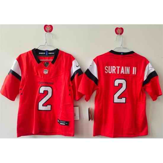 Women Denver Broncos 2 Pat Surtain II Orange 2024 F U S E Throwback Stitched Jersey