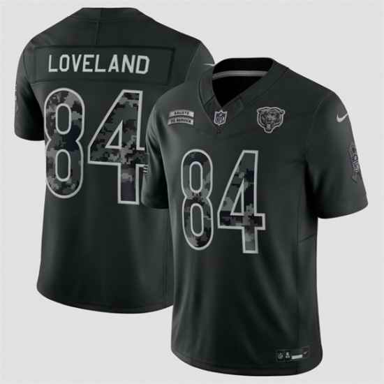 Men Chicago Bears 84 Colston Loveland Black F U S E 2026 Salute to Service Limited Stitched Football Jersey