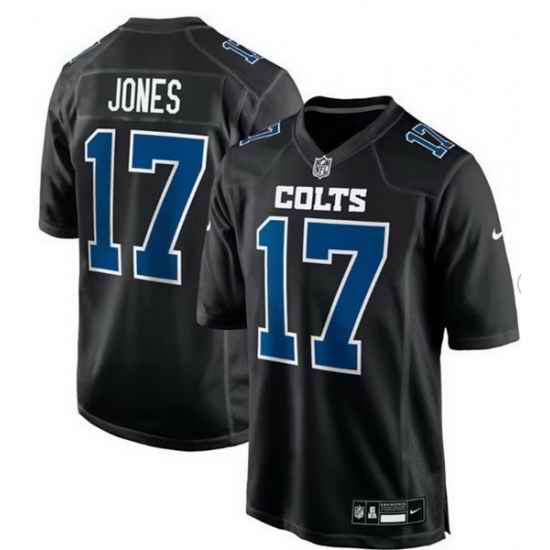 Men Indianapolis Colts 17 Daniel Jones Black Stitched Game Jersey