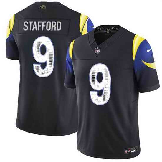 Men Los Angeles Rams 9 Matthew Stafford Black 2025 F U S E Rivalries Vapor Limited Stitched Football Jersey