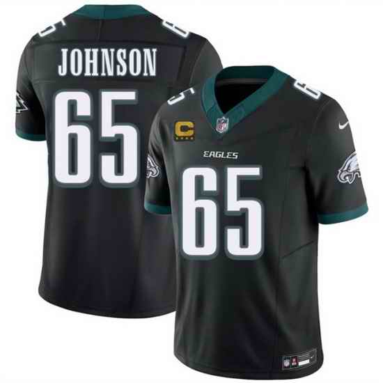 Men Philadelphia Eagles 65 Lane Johnson Black 2026 F U S E 4 Star C Patch Vapor Untouchable Limited Throwback Stitched Football Jersey