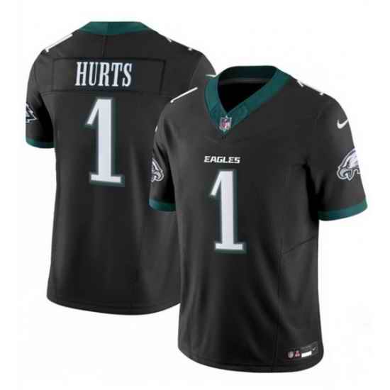 Men Philadelphia Eagles 1 Jalen Hurts Black 2024 New F U S E  Vapor Untouchable Limited Stitched Football Jersey