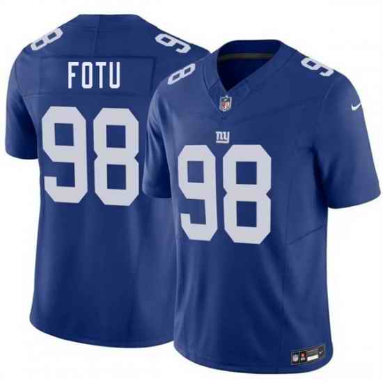 Men New York Giants  98 Leki Fotu Blue 2026 F U S E  Vapor Untouchable Limited Stitched Jersey