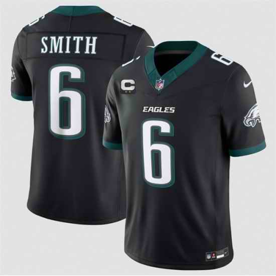 Men Philadelphia Eagles 6 DeVonta Smith Black 2026 F U S E 2 Star C Patch Vapor Untouchable Limited Throwback Stitched Football Jersey