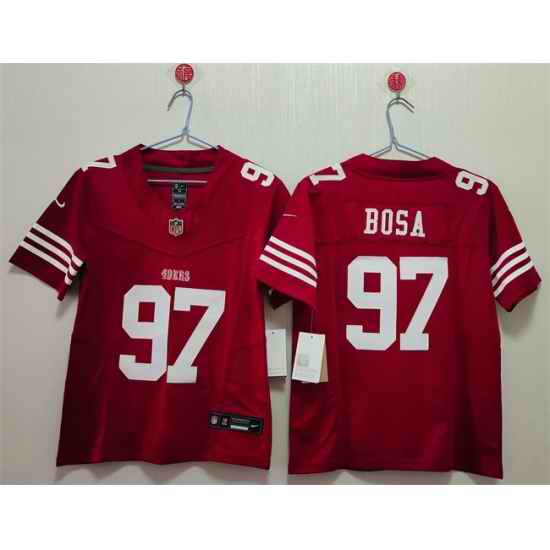 Women San Francisco 49ers 97 Nick Bosa Red F U S E Vapor Untouchable Stitched Jersey