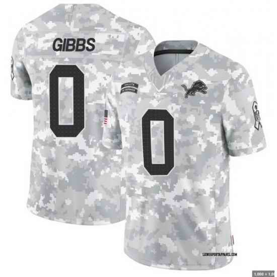 Men Detroit Lions 0 Jahmyr Gibbs Salute To Service Vapor Limited Stitched Jersey