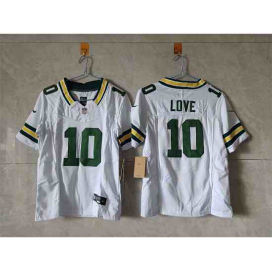 Youth Green Bay Packers 10 Jordan Love White 2024 F U S E Vapor Limited Stitched Football Jersey