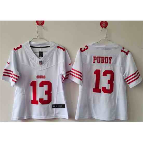 Women San Francisco 49ers 13 Brock Purdy White F U S E Vapor Untouchable Stitched Jersey