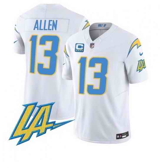 Men Los Angeles Chargers 13 Keenan Allen White F U S E With LA  26 4 Star C Patch Vapor Limited Stitched Football Jersey
