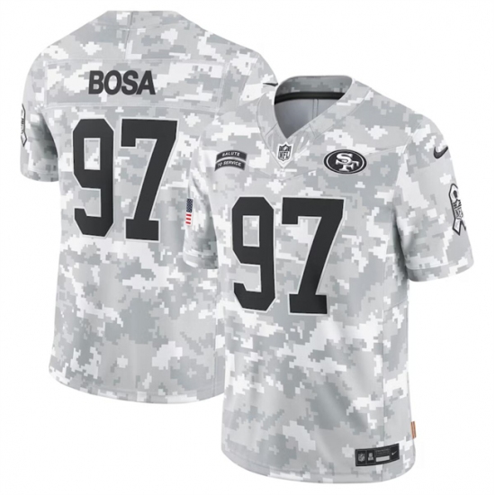 Men San Francisco 49ers 97 Nick Bosa 2024 Arctic Camo Salute To Service Limited Stitched Football Jersey