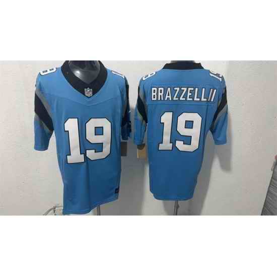 Men Carolina Panthers 19 Chris Brazzell II Blue F U S E Vapor Limited Stitched Football Jersey