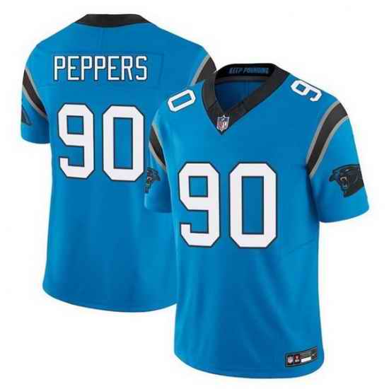 Men Carolina Panthers 90 Julius Peppers Blue F U S E  Vapor Limited Stitched Football Jersey