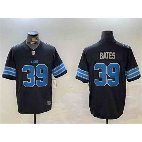 Men Detroit Lions 39 Jake Bates Black 2024 F U S E  2nd Alternate Vapor Limited Stitched Jersey