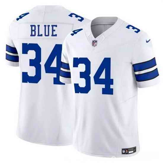 Men Dallas Cowboys 34 Jaydon Blue White 2025 Draft F U S E Vapor Untouchable Limited Stitched Football Jersey