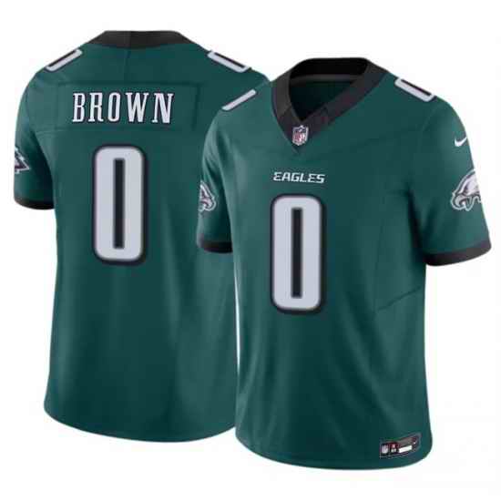 Men Philadelphia Eagles  0 Hollywood Brown Green 2026 F U S E  Vapor Untouchable Limited Stitched Football Jersey
