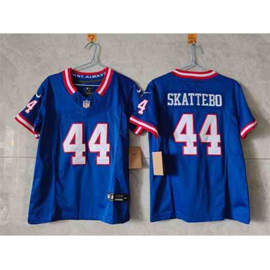 Youth New York Giants 44 Cam Skattebo Blue 2025 Draft F U S E  Throwback Untouchable Limited Stitched Jersey