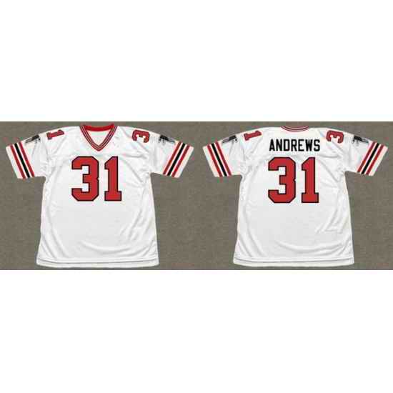 Men Atlanta Falcons 31 William Andrews White 1981 Throwback Stitched Football Jersey