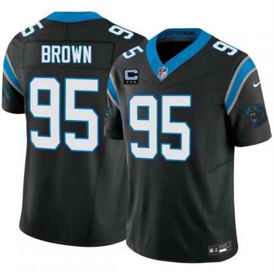 Men Carolina Panthers 95 Derrick Brown Black 2026 F U S E 3 Star C Patch Vapor Limited Stitched Football Jersey