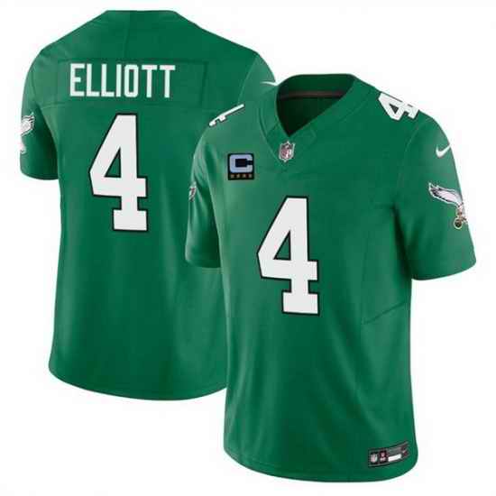 Men Philadelphia Eagles 4 Jake Elliott Kelly Green 2025 F U S E  With 4 Star C Patch Vapor Untouchable Limited Throwback Stitched Football Jersey