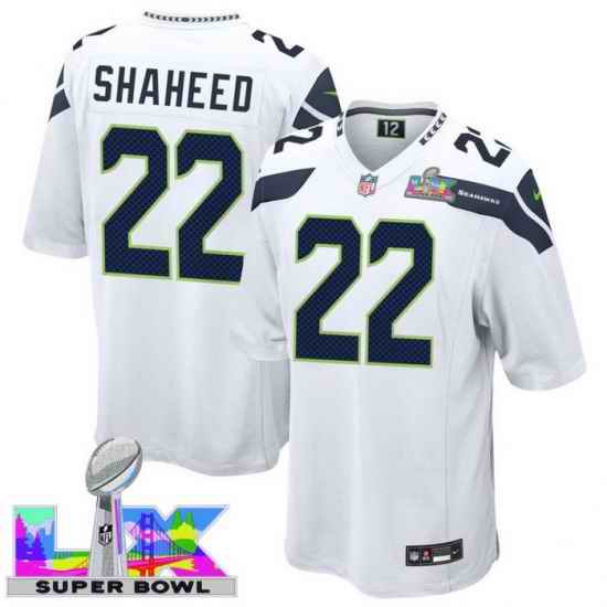 Men Women Youth Seattle Seahawks #22 Rashid Shaheed 2025 2026 Super Bowl LX F U S E Stitched NFL Jersey White