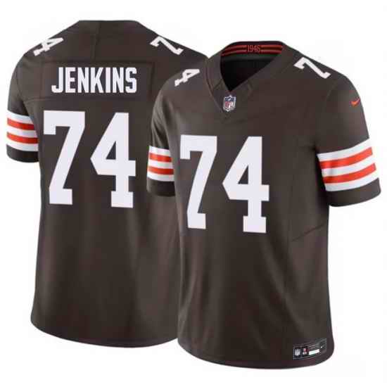Men Cleveland Browns  74 Elgton Jenkins Brown 2026 F U S E  Vapor Limited Stitched Football Jersey