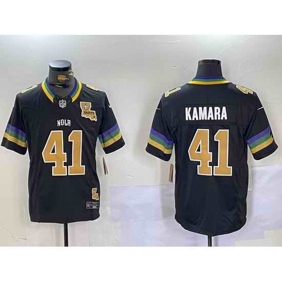 Men New Orleans Saints 41 Alvin Kamara Black 2024 F U S E Vapor Limited Stitched Jersey 5