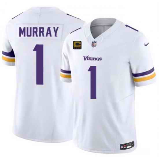 Men Minnesota Vikings 1 Kyler Murray White 2026 F U S E 4 Star C Patch Vapor Untouchable Limited Stitched Jersey