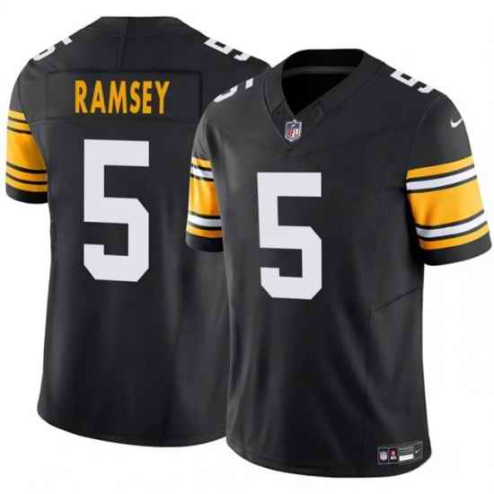 Youth Pittsburgh Steelers 5 Jalen Ramsey Black 2024 F U S E  Alternate Vapor Untouchable Limited Stitched Football Jersey