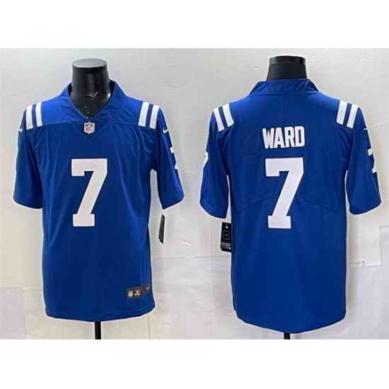 Men Indianapolis Colts 7 Charvarius Ward Blue Vapor Limited Stitched Football Jersey