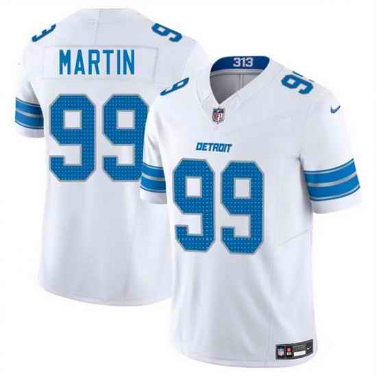 Men Detroit Lions 99 Brodric Martin White 2025 F U S E  Vapor Limited Stitched Jersey