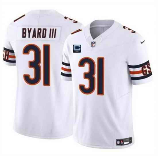 Men Chicago Bears 31 Kevin Byard III White 2025 F U S E  With 2 Star C Patch Vapor Untouchable Limited Stitched Football Jersey